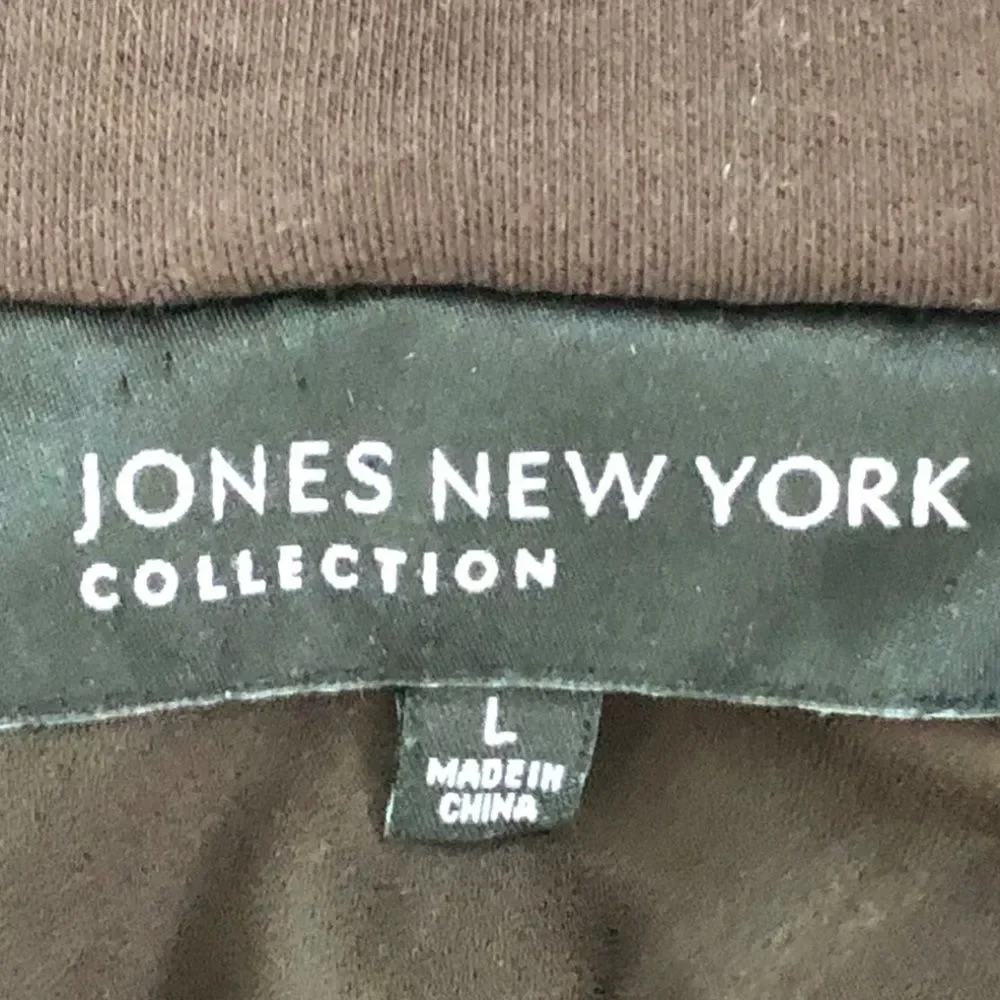 Jones New York Women’s Drop Waist Aqua Brown White & Gold Silk Maxi Skirt Size L